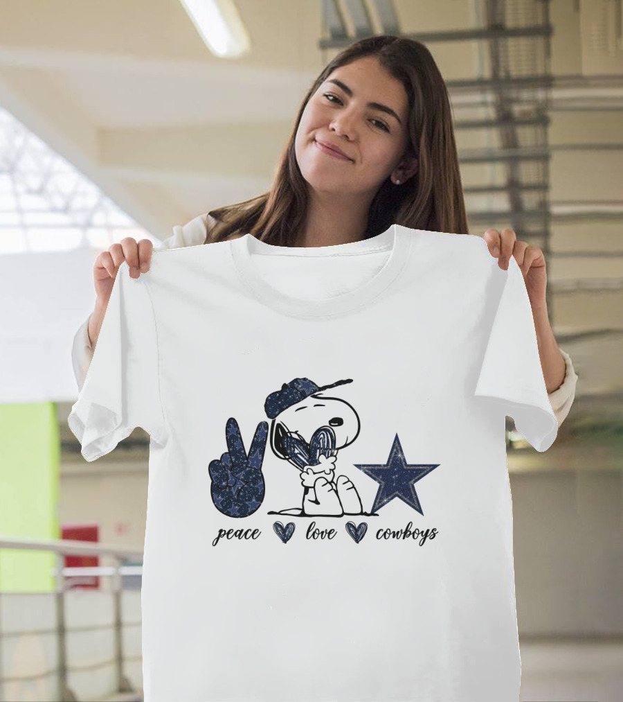 Peace Love Cowboys Snoopy Dallas Star T-Shirt