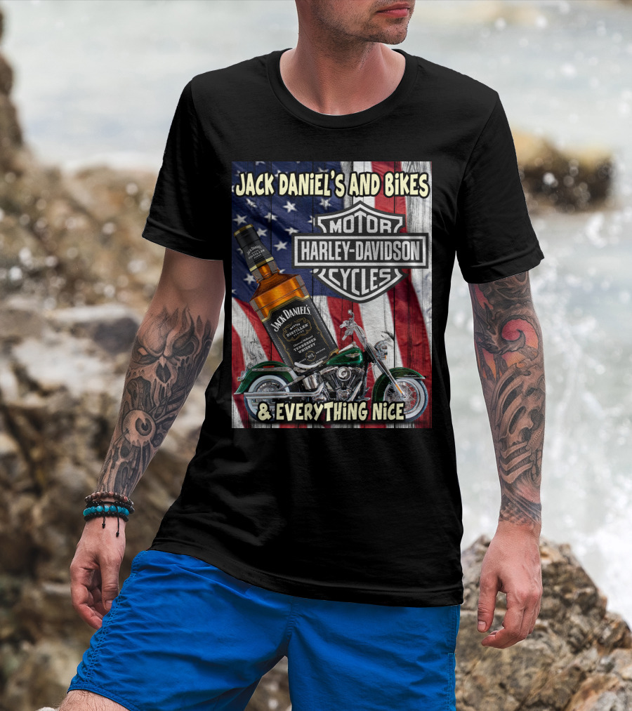 Jack Daniel's And Bikes Harley Davidson Motorcycles & Everything Nice T-Shirt