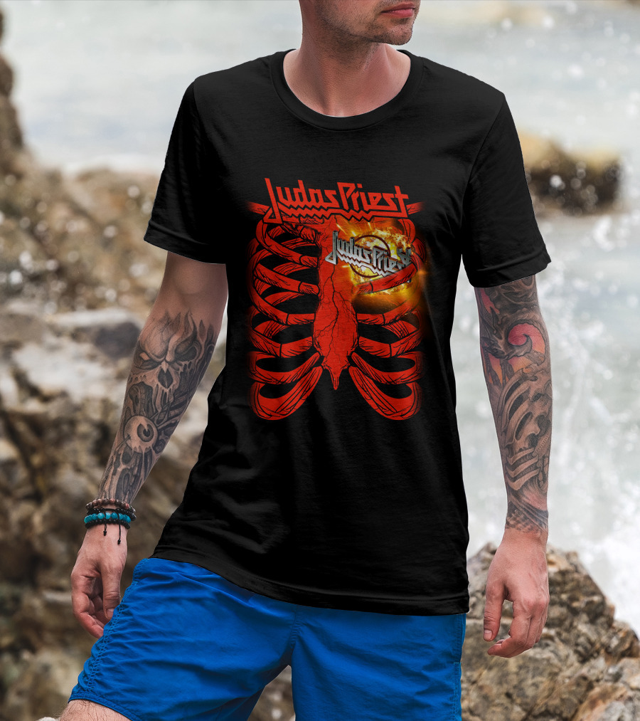 Judas Priest Flaming Ribcage T-Shirt
