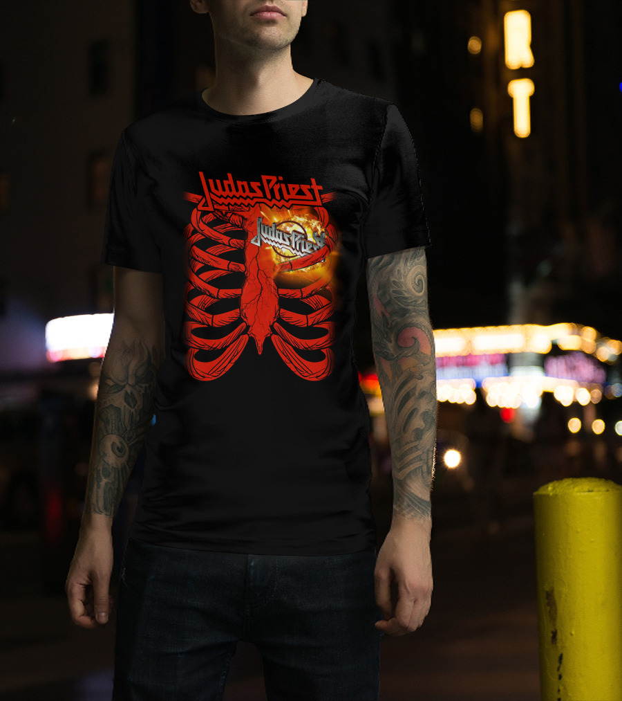 Judas Priest Flaming Ribcage T-Shirt