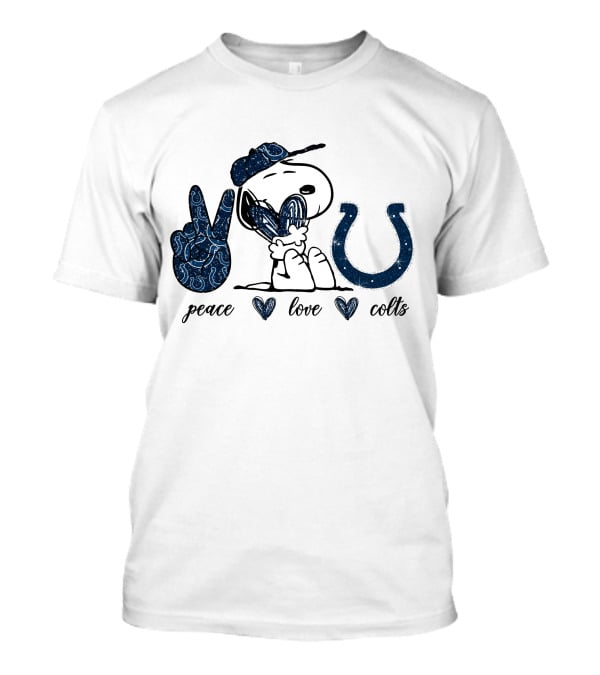 Peace Love Colts Snoopy Indianapolis T-Shirt