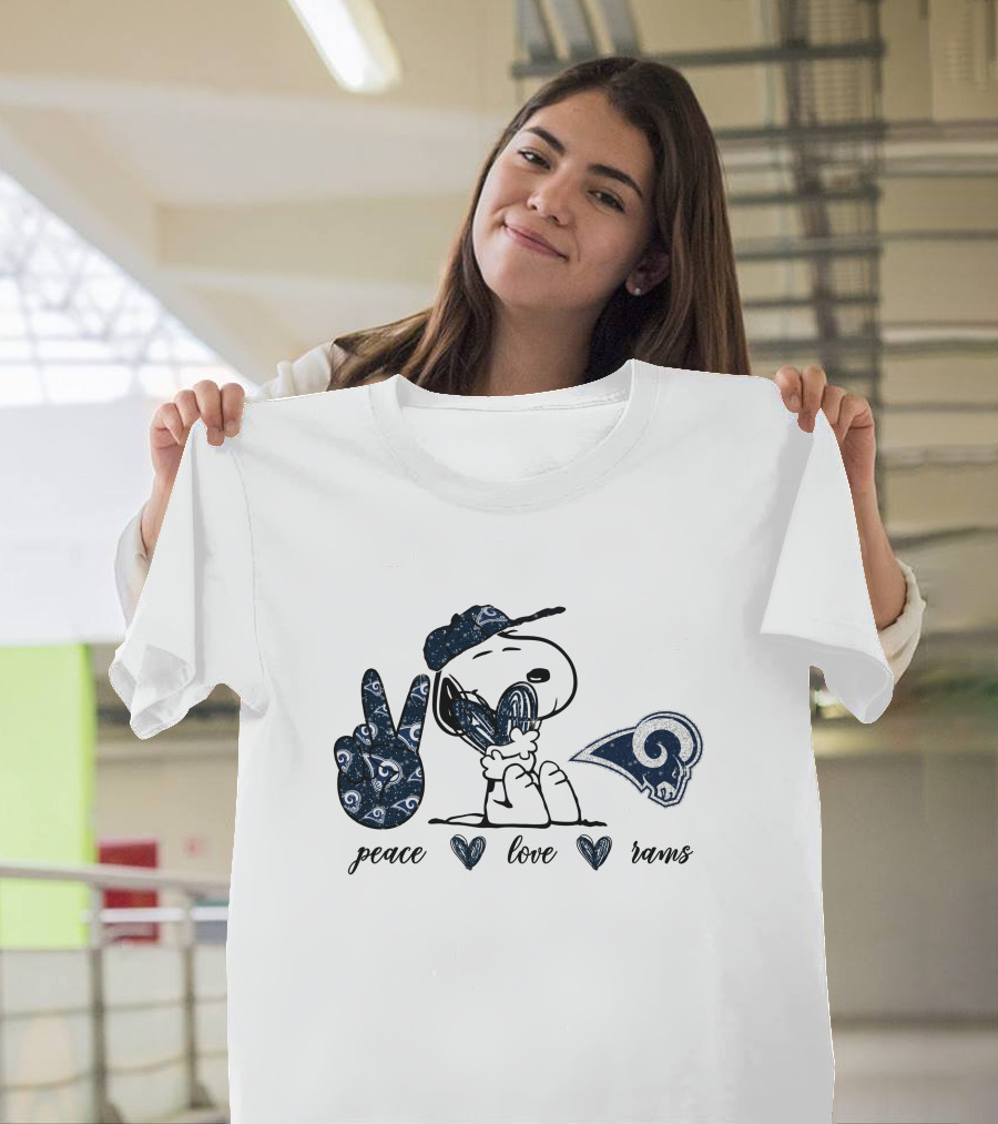 Peace Love Rams Los Angeles Snoopy T-Shirt