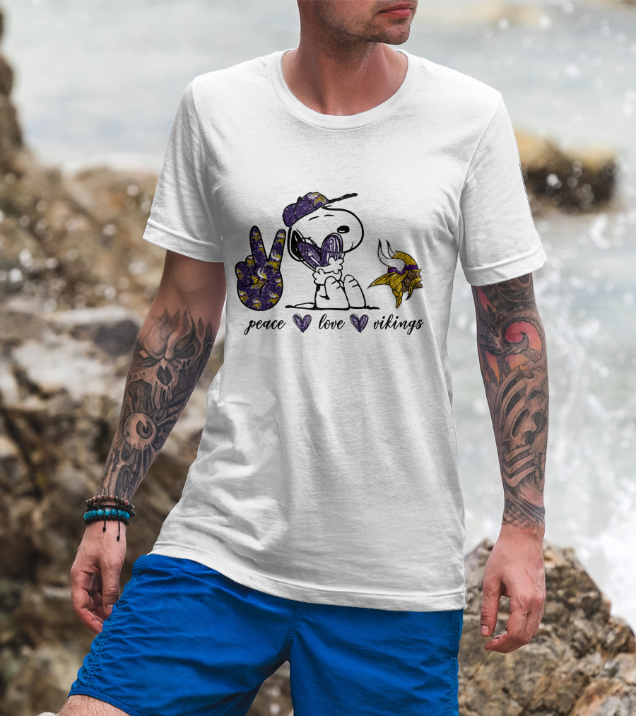 Peace Love Vikings Snoopy T-Shirt