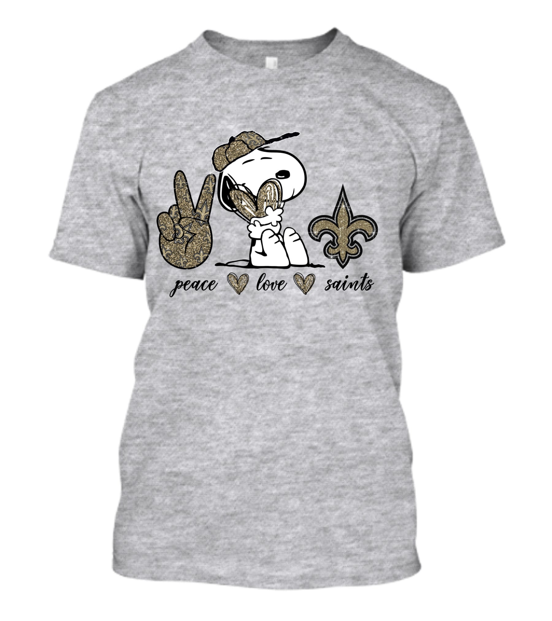 Peace Love Snoopy Fleur-de-lis Saints T-Shirt