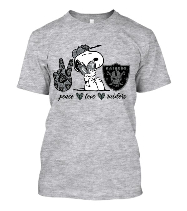 Peace Love Raiders Snoopy NFL Team T-Shirt
