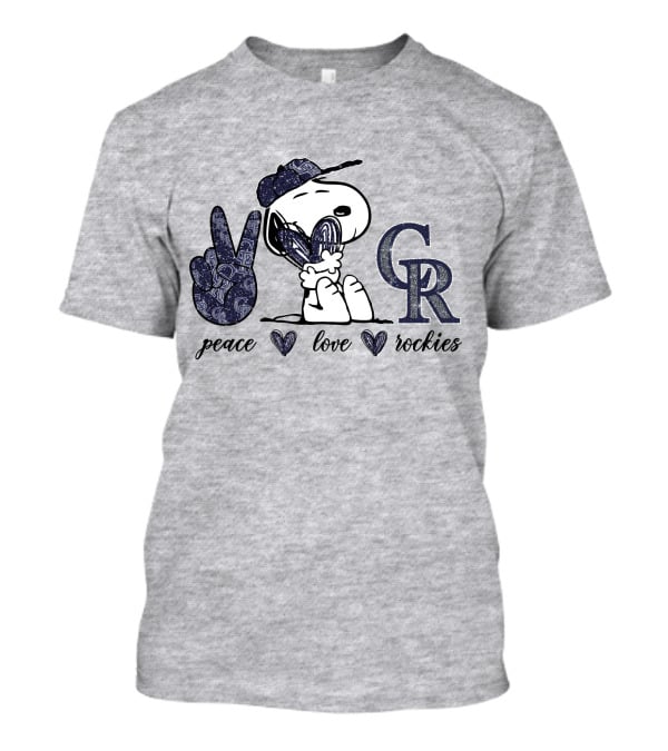 Peace Love Snoopy Colorado Rockies CR T-Shirt