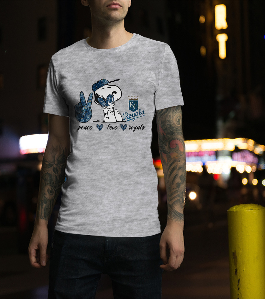 Peace Love KC Royals Snoopy T-Shirt