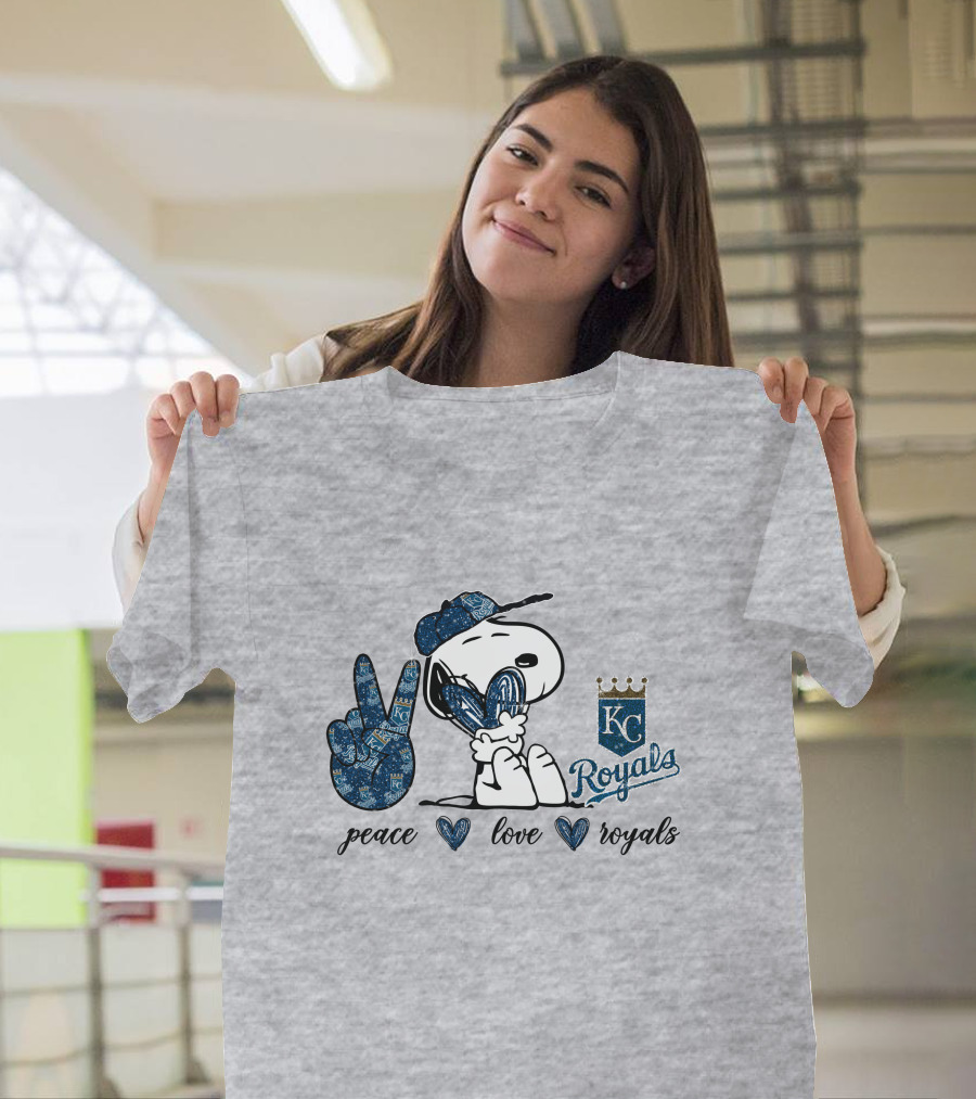 Peace Love KC Royals Snoopy T-Shirt