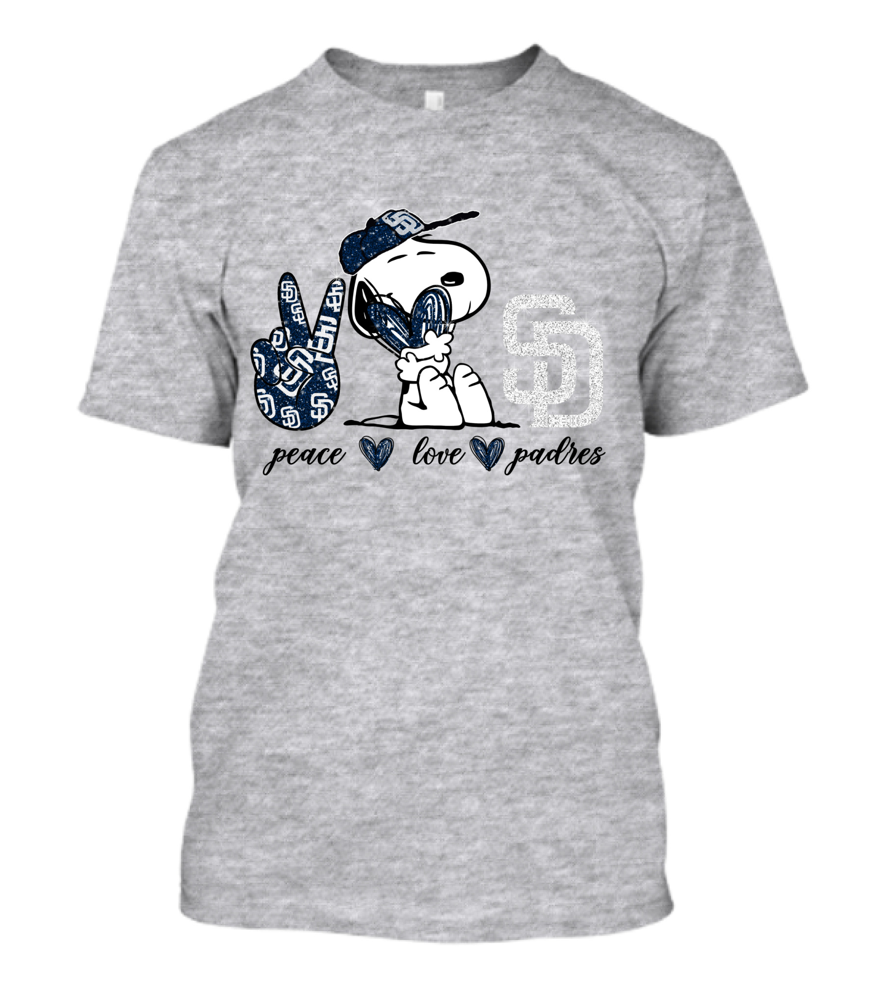 Peace Love San Diego Padres Snoopy SD T-Shirt
