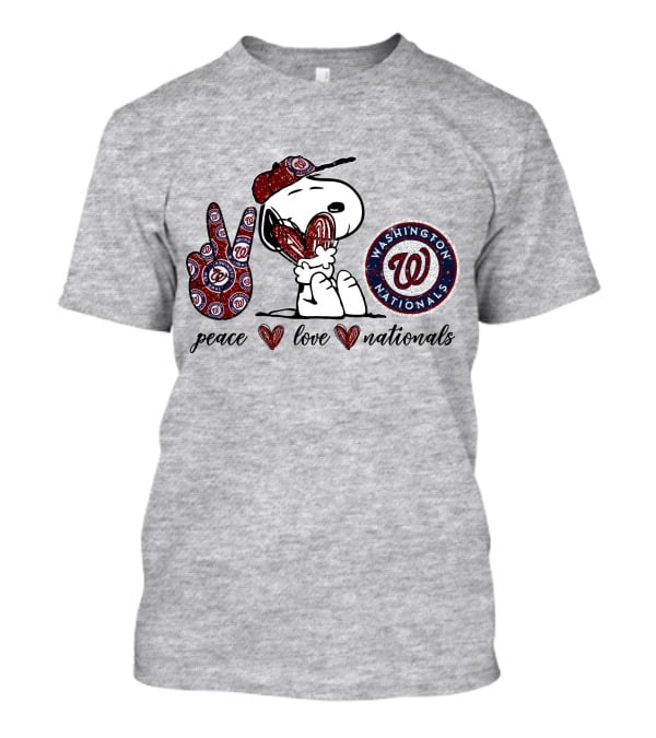 Peace Love Washington Nationals Snoopy MLB Fan T-Shirt