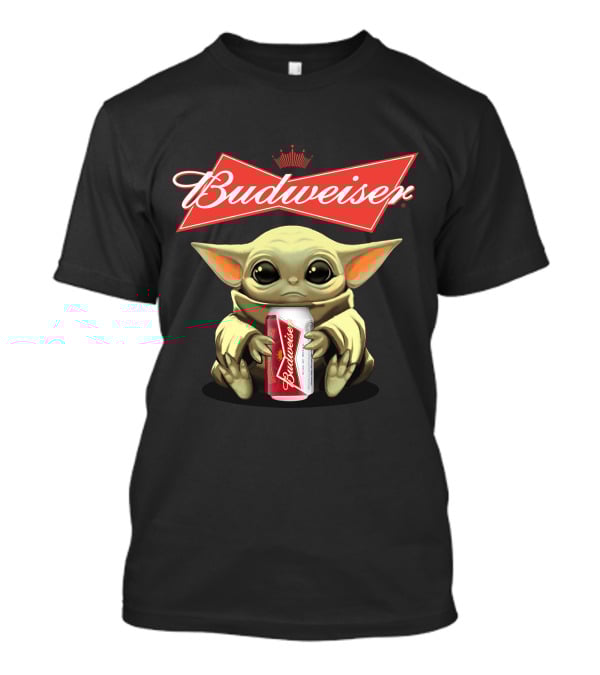 Budweiser Baby Yoda Holding Beer Can T-Shirt