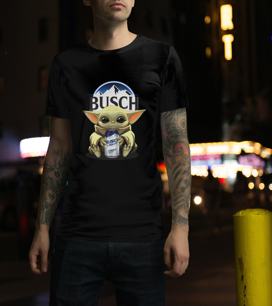 Busch Light Yoda With Beer Can Iconic Blend T-Shirt