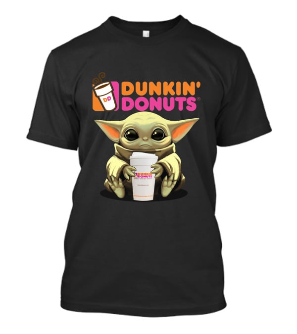 Dunkin Donuts Yoda Holding Coffee Cup T-Shirt