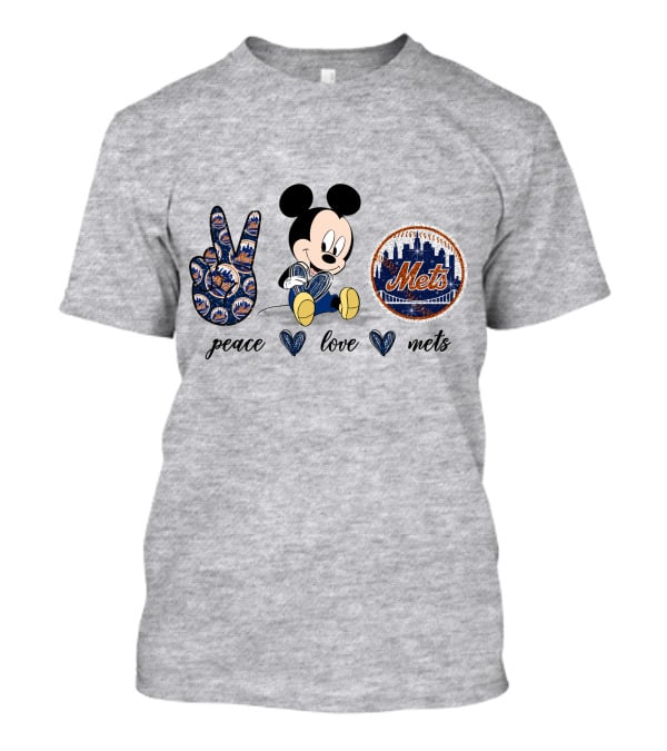 Peace Love Mickey Mouse New York Mets T-Shirt