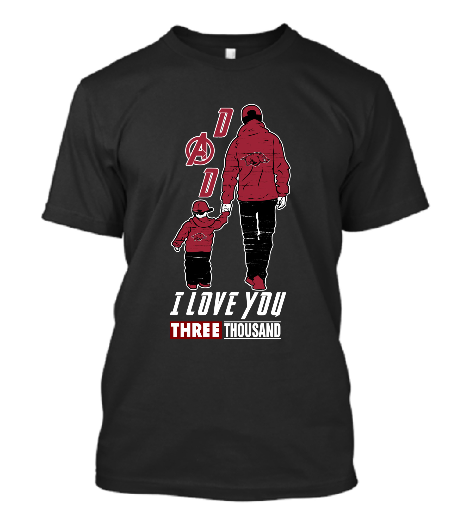 Arkansas Razorbacks Dad I Love You Three Thousand T-Shirt