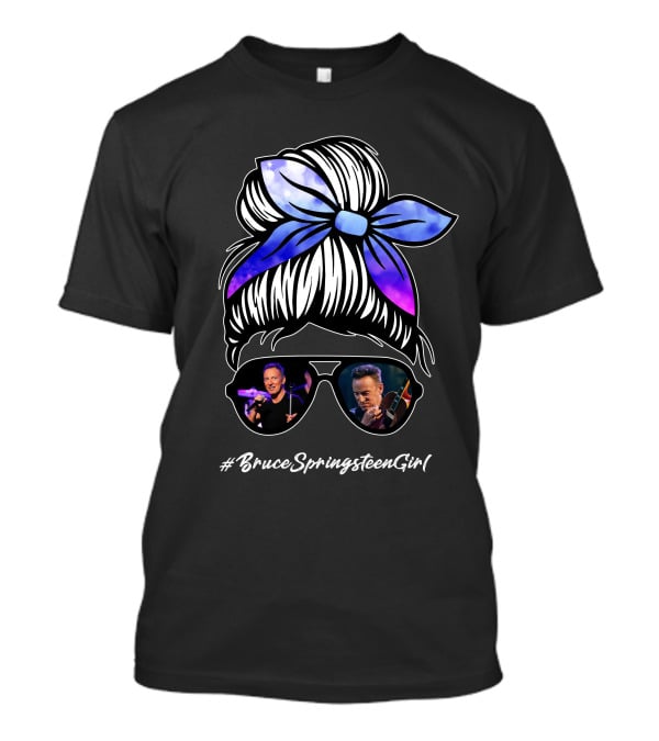 BruceSpringsteenGirl Enthusiast Style Sunglasses And Bow T-Shirt
