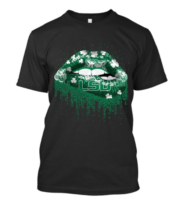 LSU Tigers Shamrock Lips T-Shirt