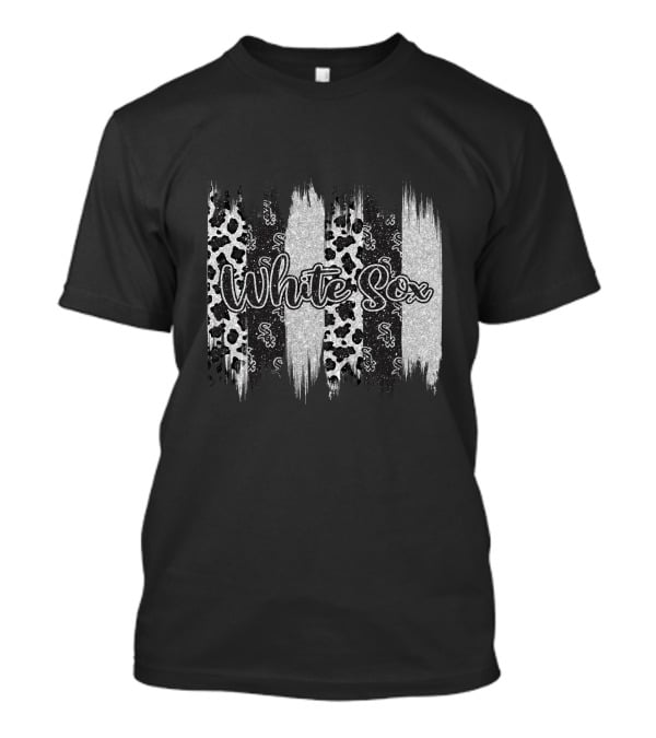 White Sox Brushstroke Leopard Paisley Stripes T-Shirt