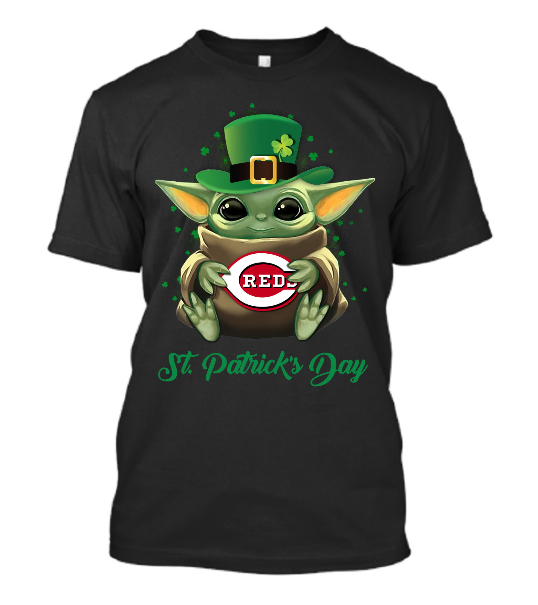 St. Patrick's Day Cincinnati Reds Baby Yoda T-Shirt