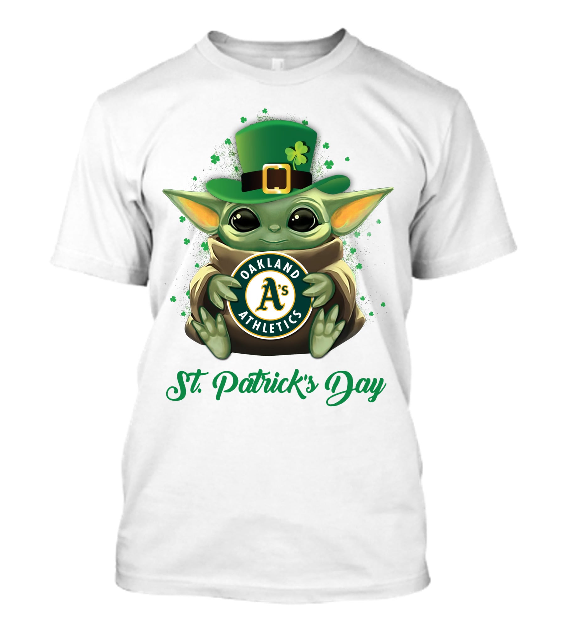 Oakland Athletics Baby Yoda St. Patrick's Day T-Shirt