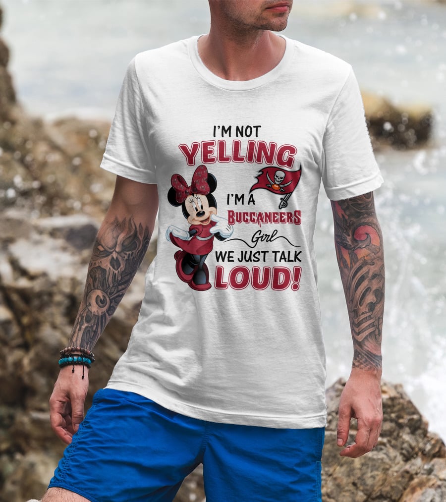 Tampa Bay Buccaneers Minnie Mouse Yelling Girl Loud  T-Shirt