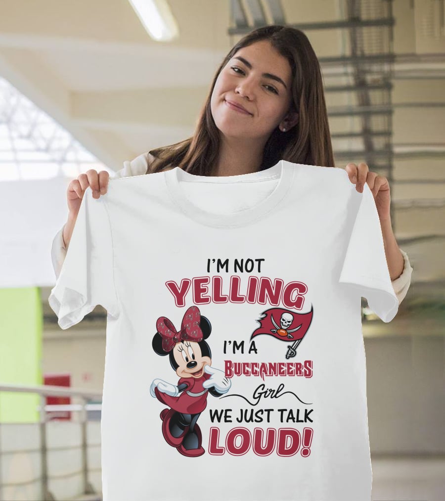 Tampa Bay Buccaneers Minnie Mouse Yelling Girl Loud  T-Shirt