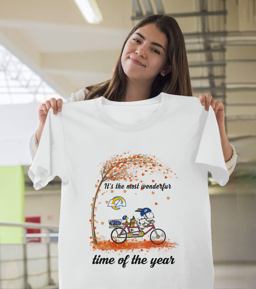 It's The Most Wonderful Time Of The Year Los Angeles Rams Snoopy Autumn T-Shirt