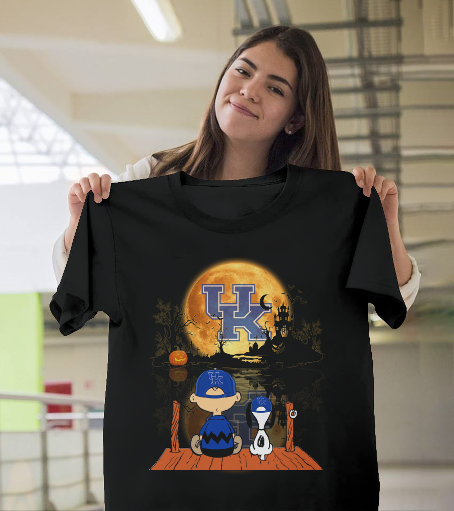 Kentucky Wildcats Halloween Full Moon Reflection Peanuts Characters 495 L1TTT T-Shirt