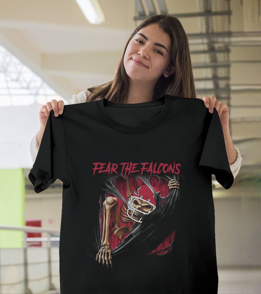 Fear The Falcons Atlanta Skeleton 515NFL L1MTH T-Shirt