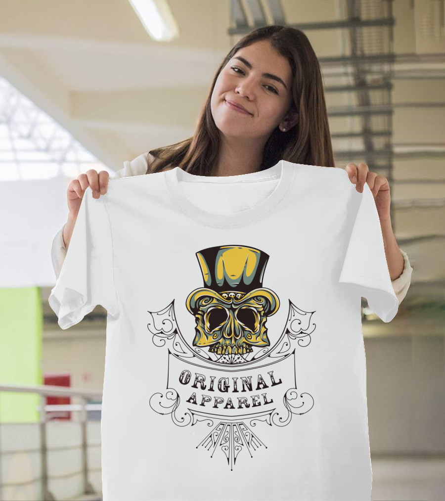 Original Apparel Skull With Top Hat T-Shirt