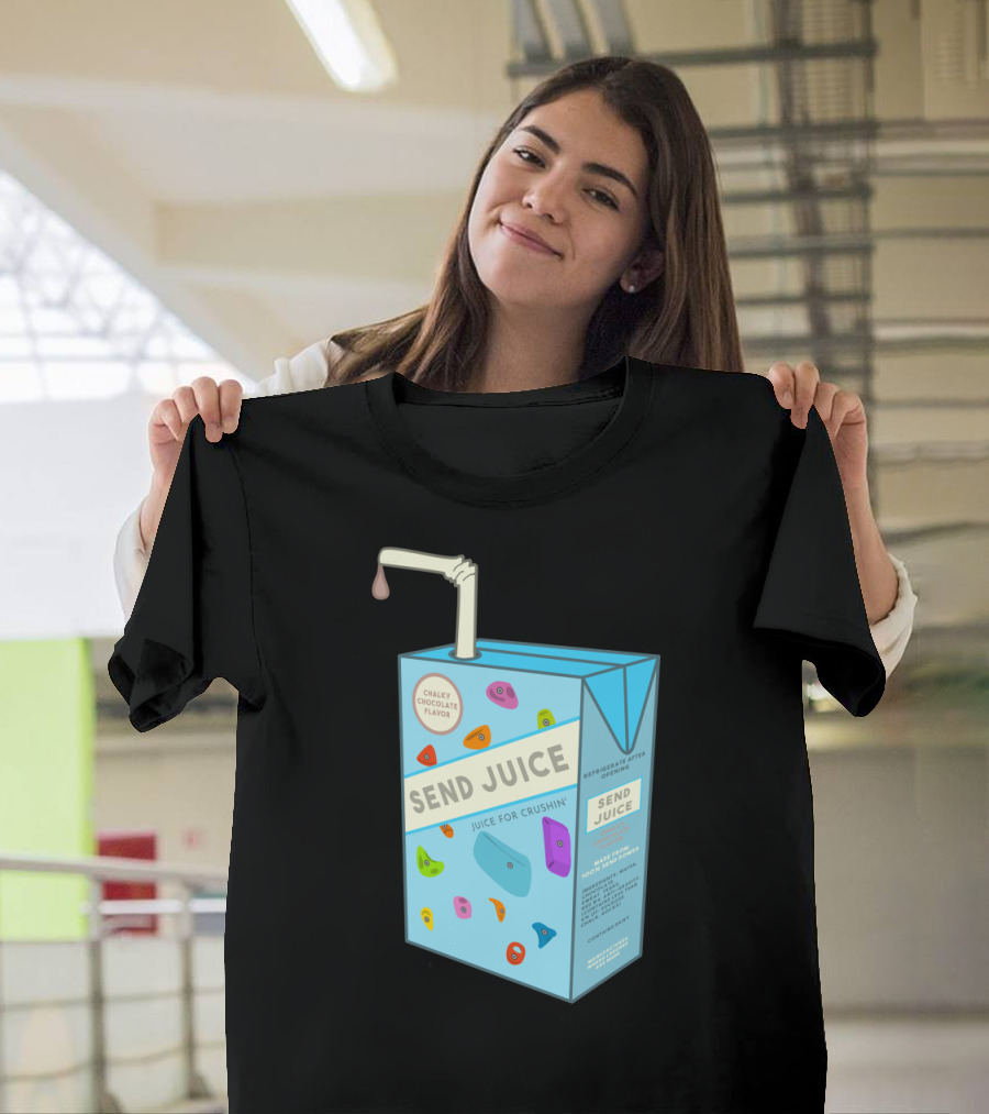 Send Juice Chalky Chocolate Flavor Juice for Crushin' Climbing Box T-Shirt
