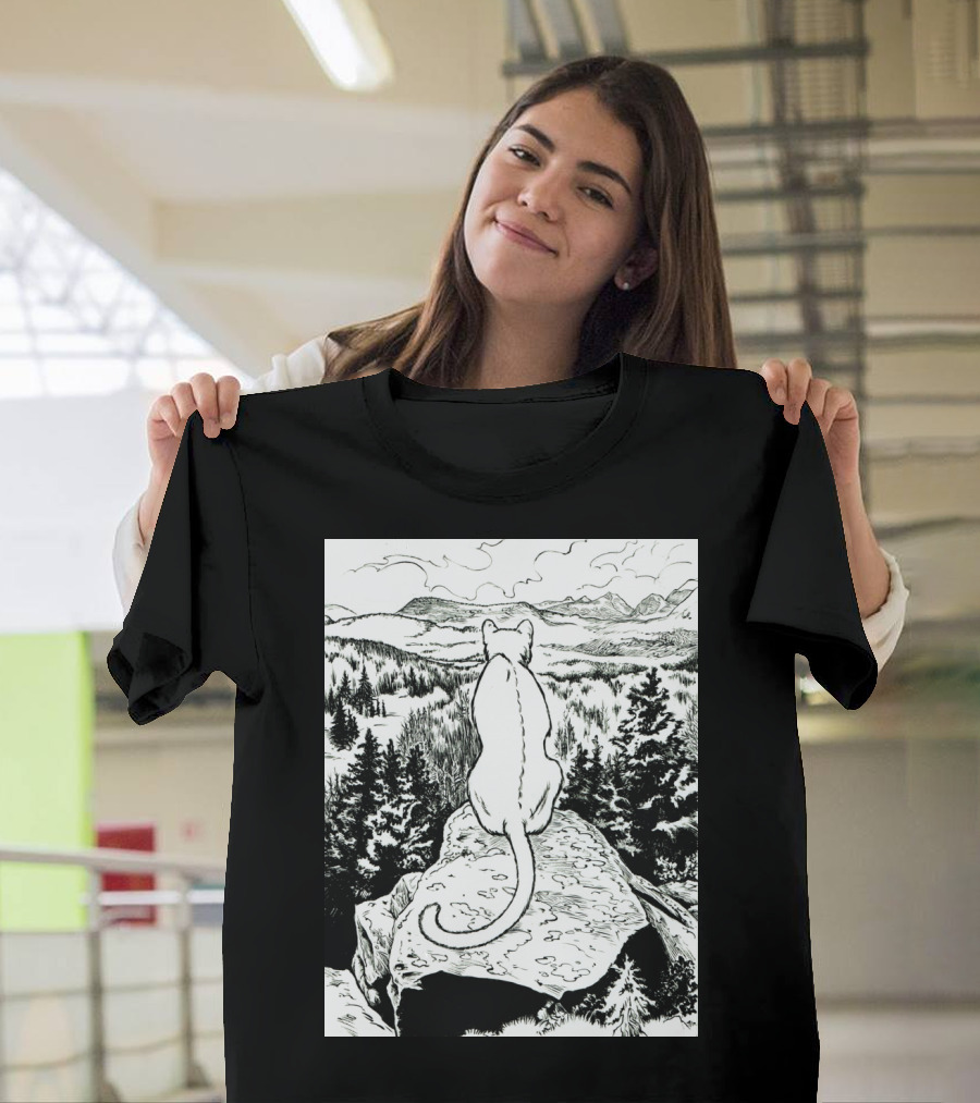 Mountain View Contemplation with The Shadow Under the Leaf T-Shirt