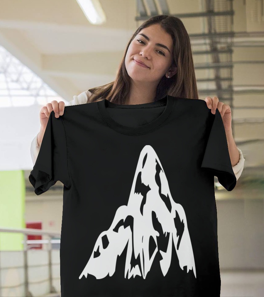 Mountain Hills Snow-Covered Peaks Silhouette Iconic T-Shirt