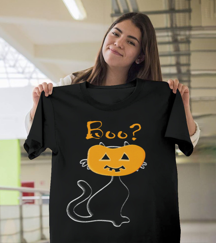 Boo Pumpkin Cat by Patjila2 T-Shirt