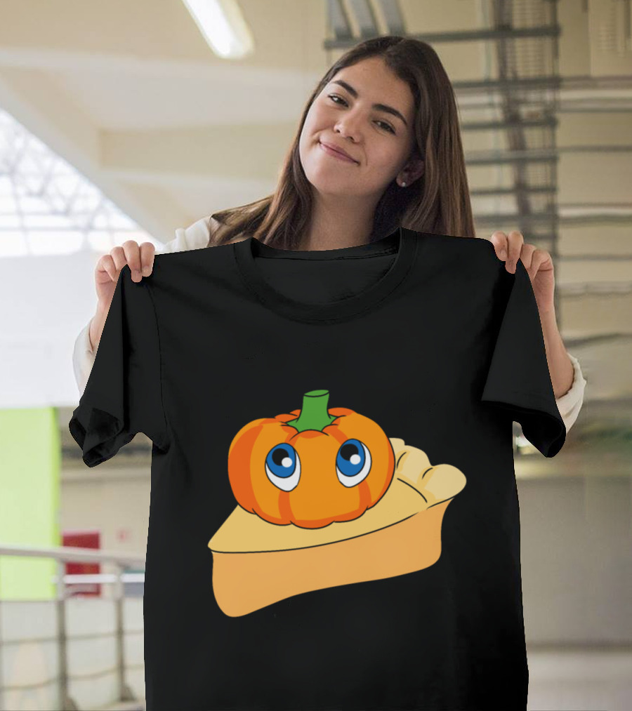 Pumpkin Pie Cute Baby Pumpkin on a Pie Adorable Cartoon Slice T-Shirt