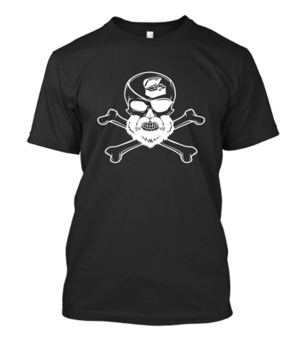 Skull And Beard Pirate Crossbones Treasure Chest T-Shirt