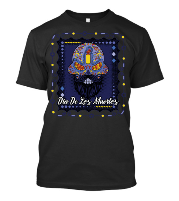 Dia De Los Muertos Sugar Skull Hipster Purple T-Shirt