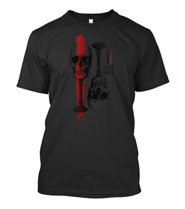 All Hallows Eve Skull Candlestick Red Shadow T-Shirt