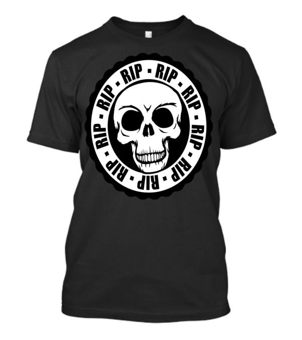 RIP Circle Stamp Skull T-Shirt