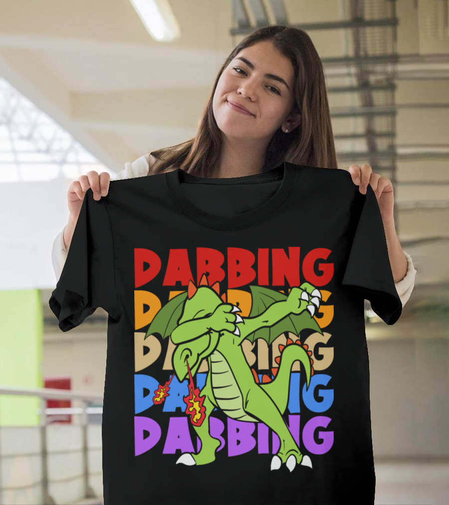 Dabbing Dab Dragon Retro Vintage Pop T-Shirt