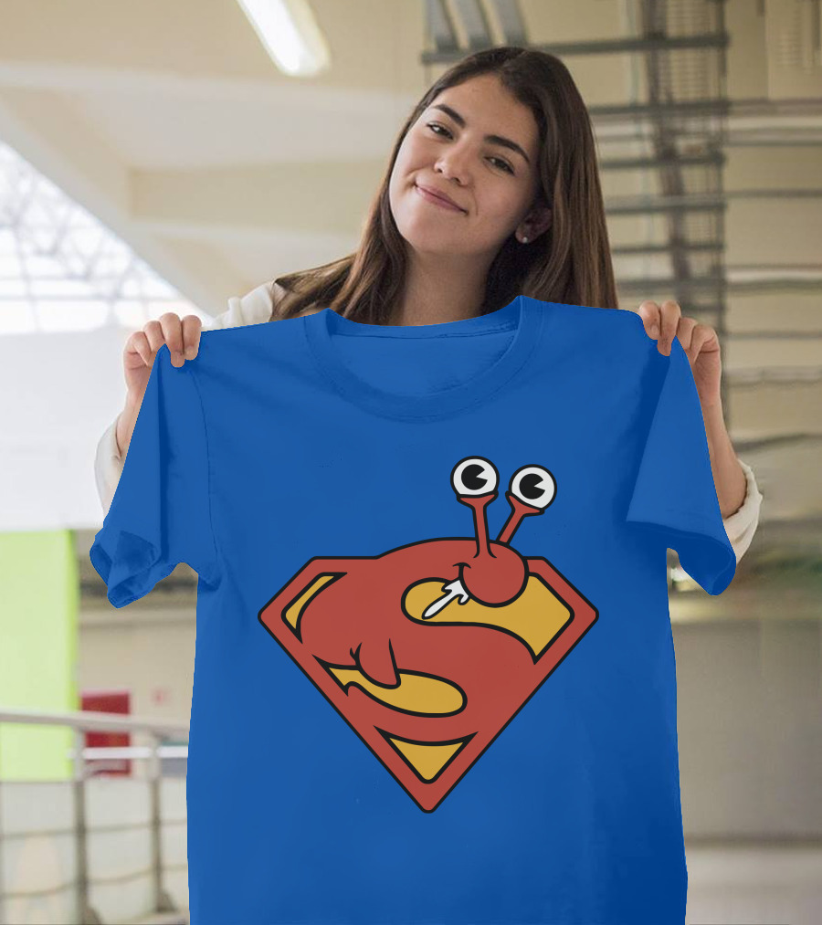 SuperSlug Funny Parody Red and Yellow Logo with Big Eyes T-Shirt