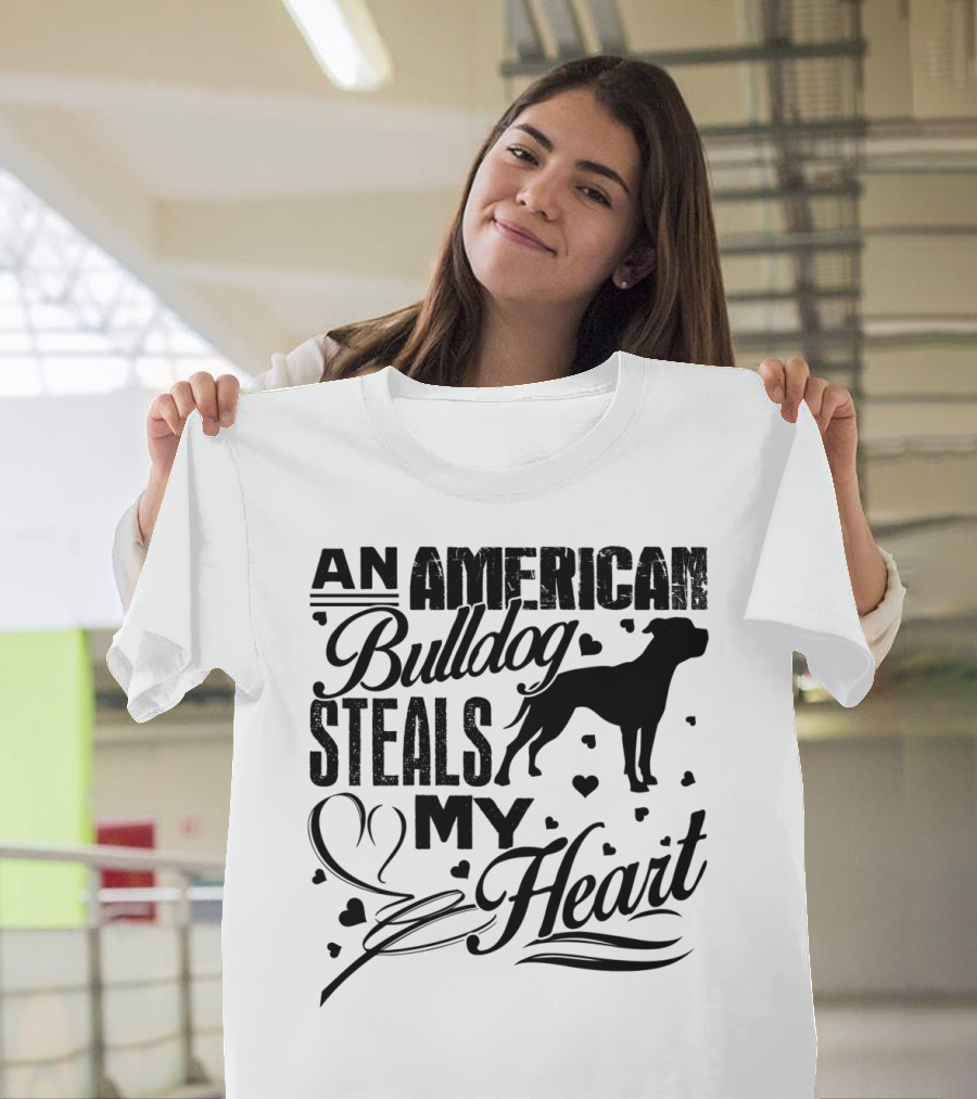 An American Bulldog Steals My Heart T-Shirt
