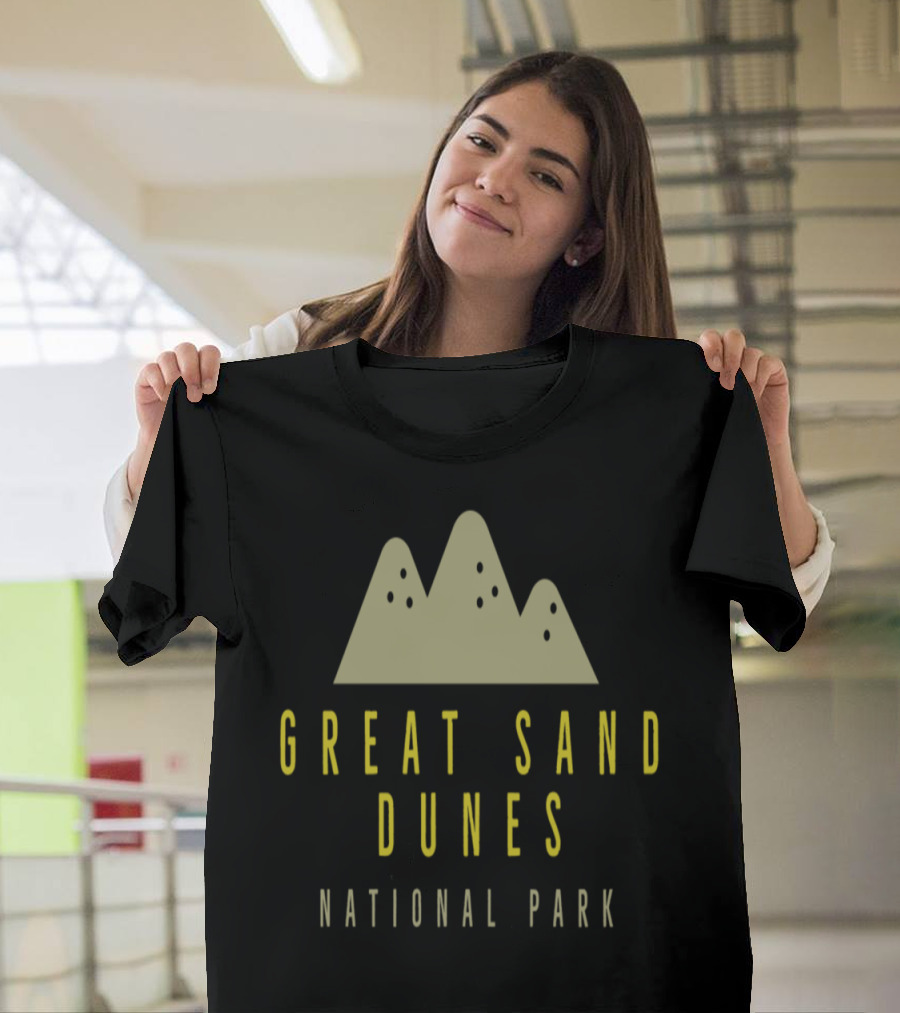 Great Sand Dunes National Park Mountain Silhouette Icon Text T-Shirt