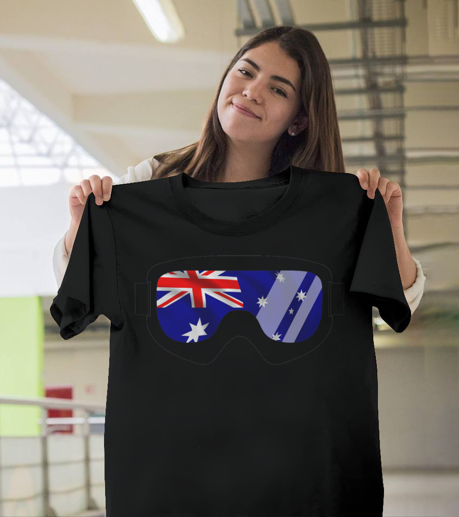 Aussie Goggles Goggle Designs DopeyArt Australian Flag Motif T-Shirt