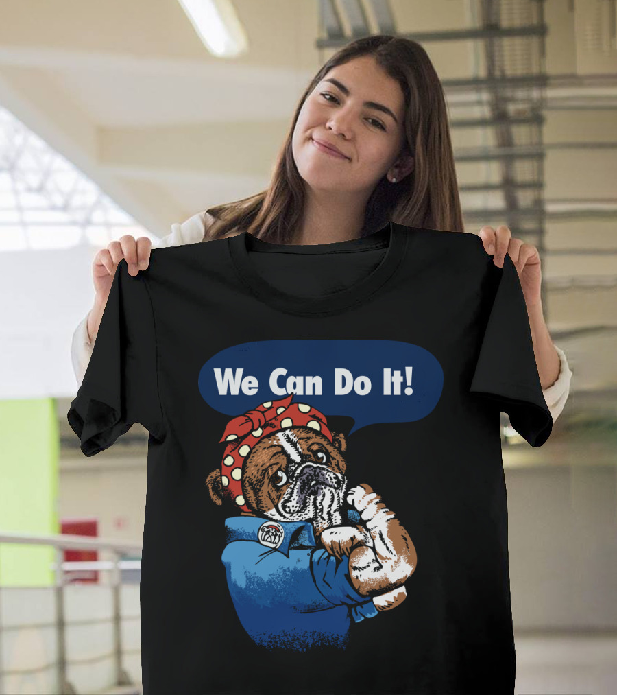 We Can Do It English Bulldog Rosie the Riveter T-Shirt