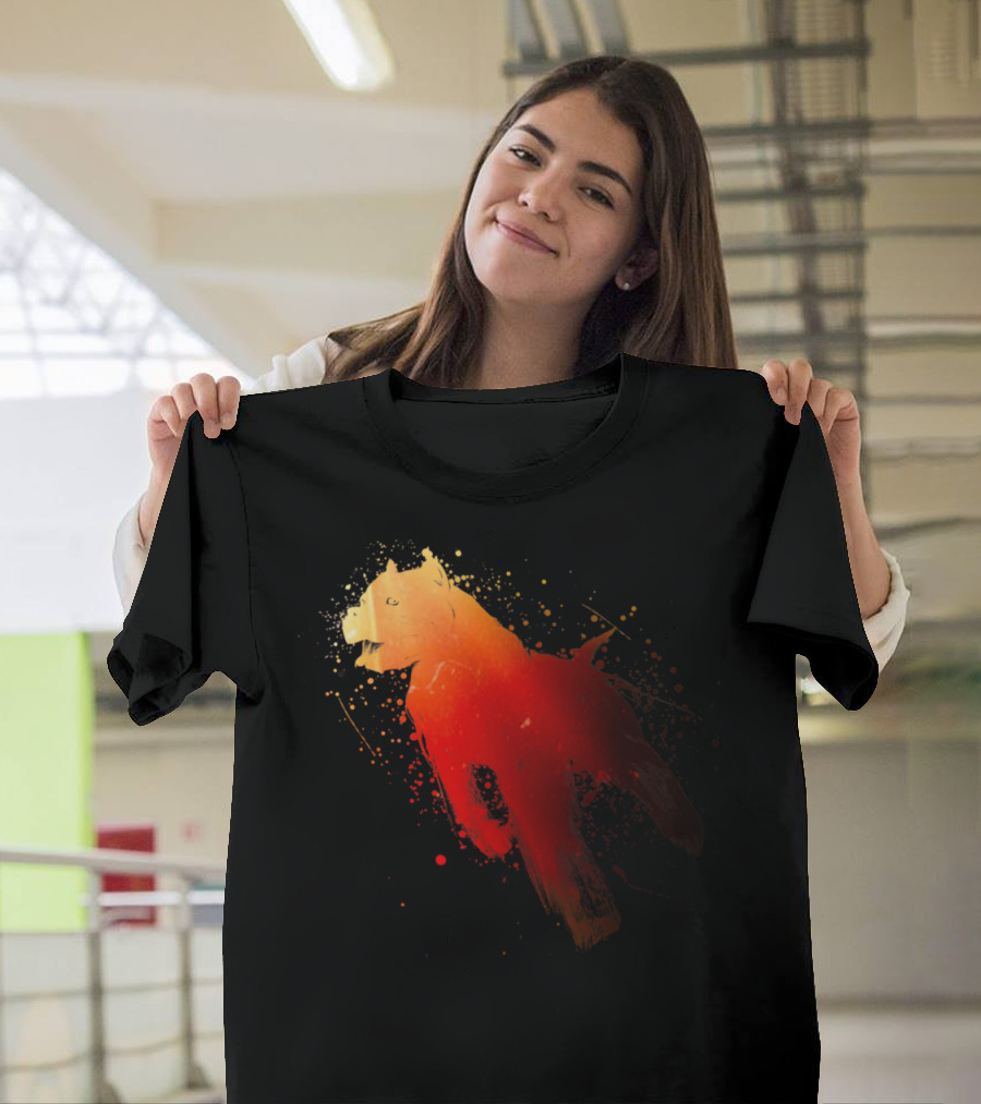 Dynamic Splash Art Canine in Vibrant Motion T-Shirt