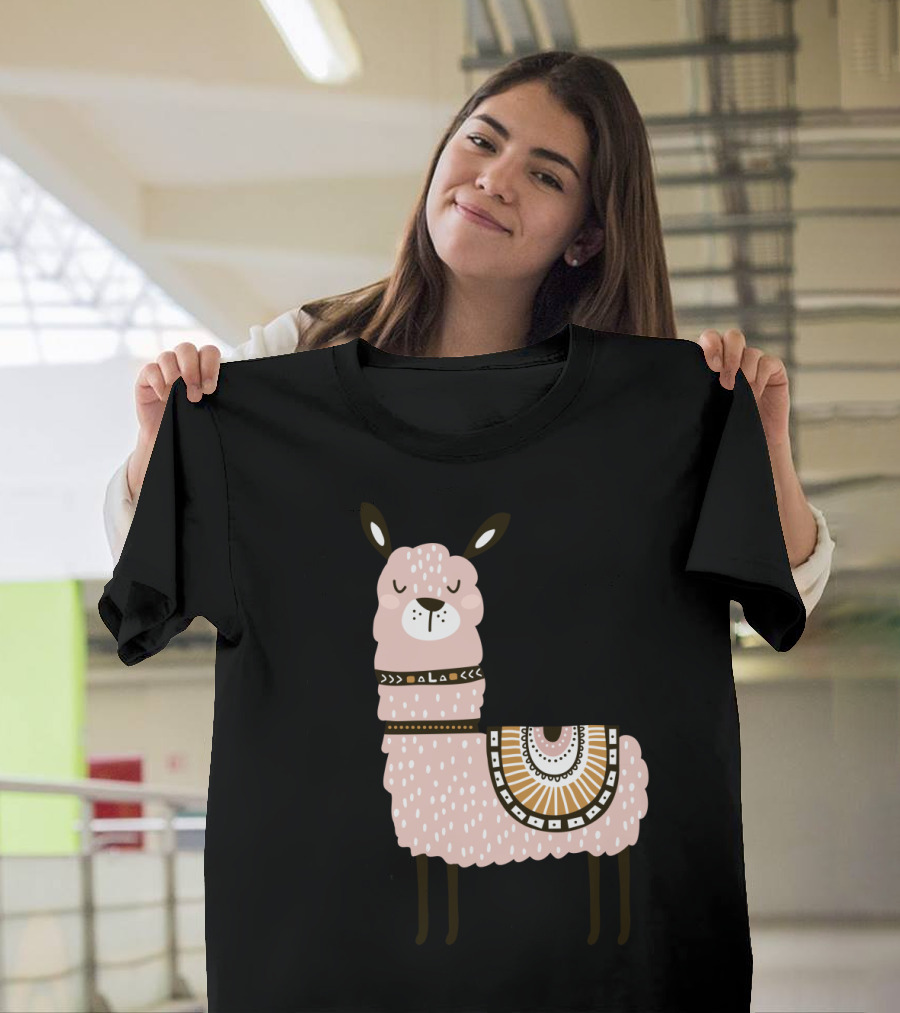 Como Te Llamas Llama with Pink and Black Design? T-Shirt