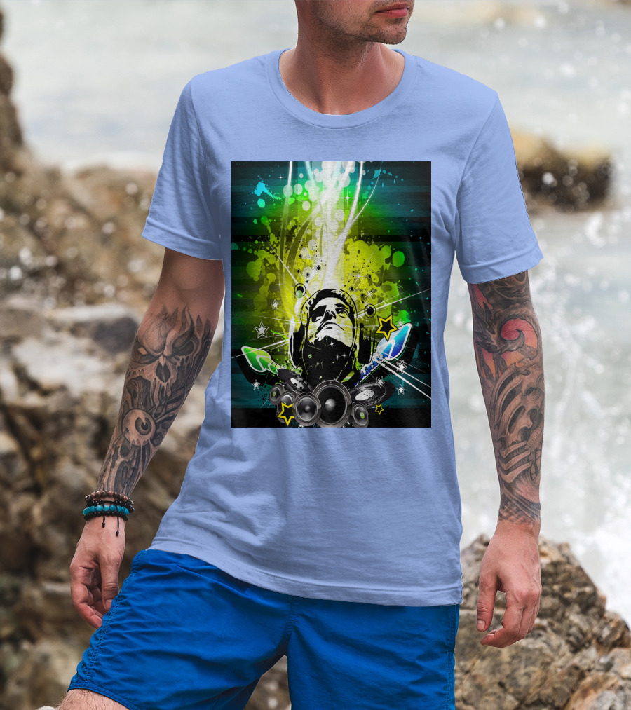 Music So Cool Vibrant Headphones DJ Speaker Blast T-Shirt
