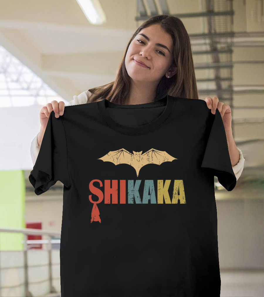 SHIKAKA Bat Silhouette T-Shirt