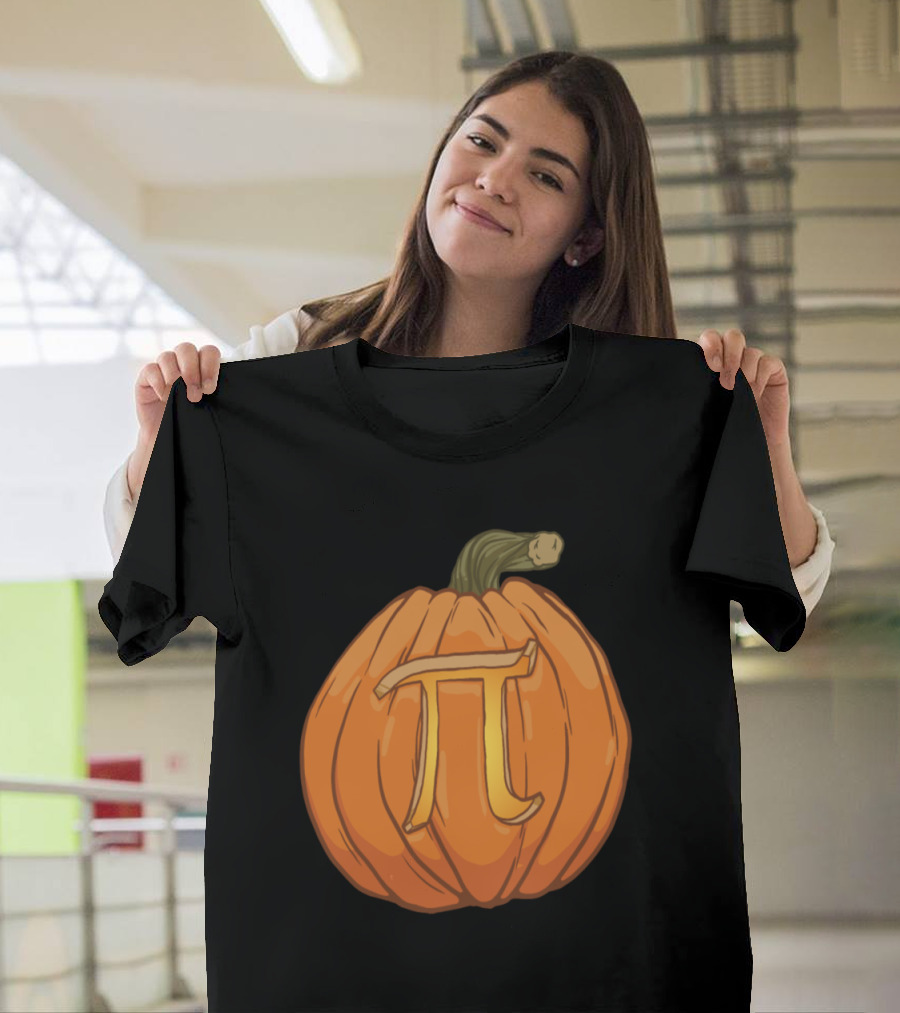 Funny Halloween Pumpkin with Pi Symbol for Mathematicians T-Shirt